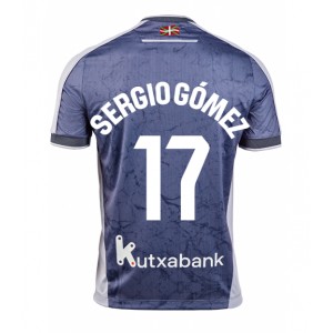 Real Sociedad Sergio Gomez #17 Jalkapallovaatteet Vieraspaita 2025-26 Lyhythihainen